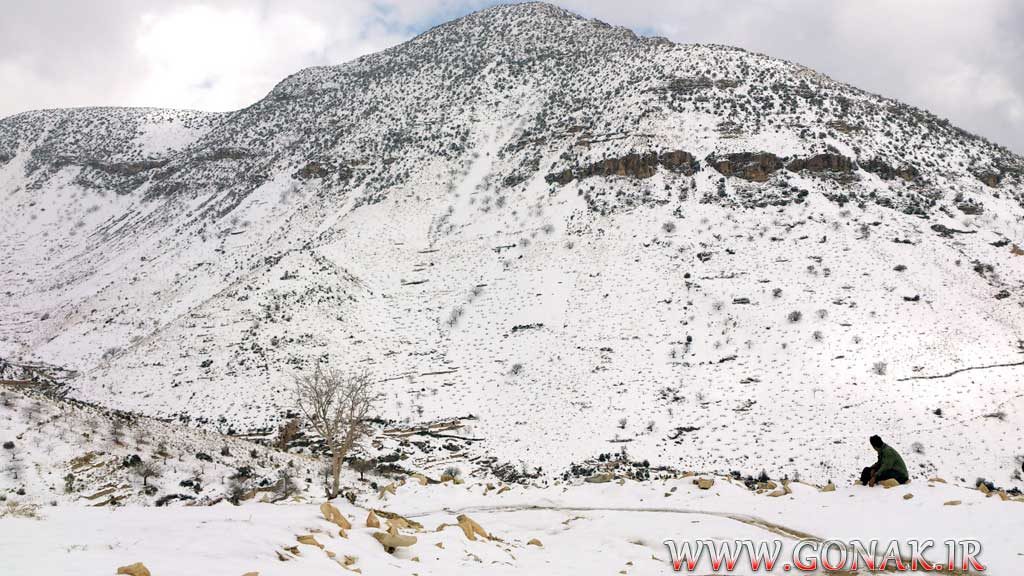 بارش برف روستای گنک